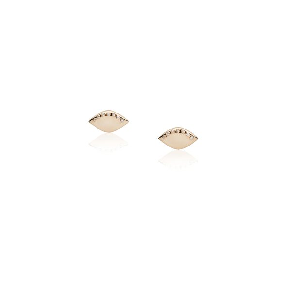 GOLD 14K "AIRLIA" EARRINGS WITH WHITE DIAMONDS 0
