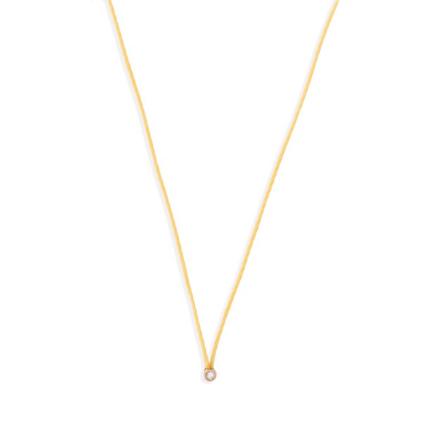 GOLD 14K “EN” NECKLACE WITH ONE WHITE DIAMOND ELEMENT 0