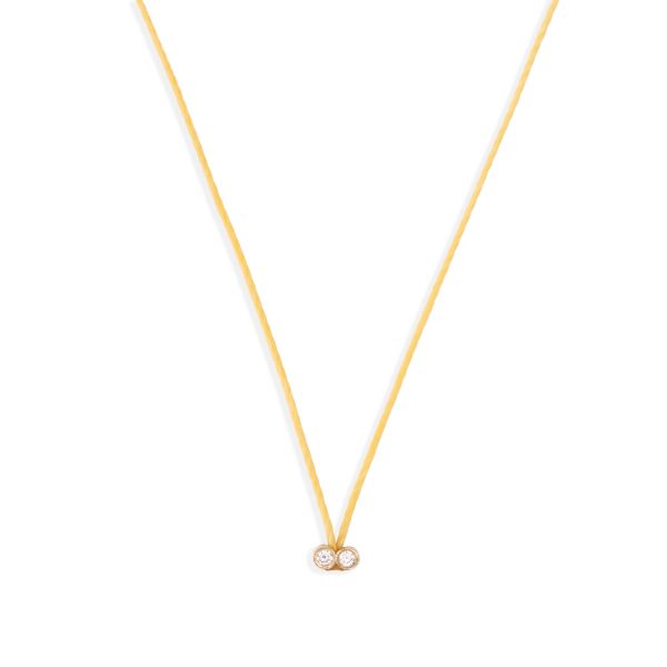 GOLD 14K “POLYNOE” NECKLACE WITH TWO WHITE DIAMOND ELEMENTS 0