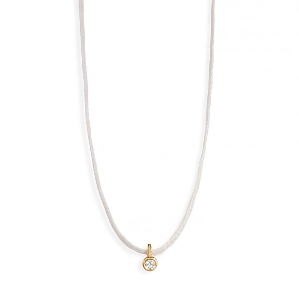 GOLD 14K "PSYCHE" NECKLACE WITH WHITE DIAMOND 0