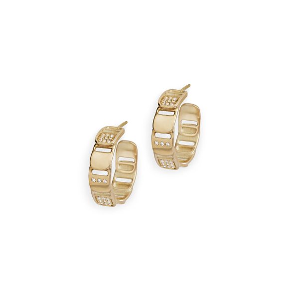 GOLD 14K “HANSEL” EARRINGS WITH WHITE DIAMONDS 0