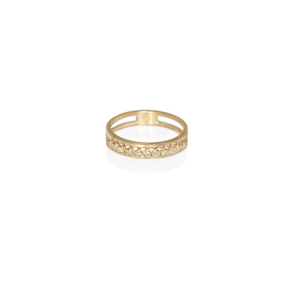 GOLD 18K "BERENΙCE" RING WITH WHITE DIAMONDS 0