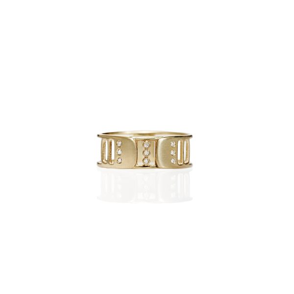 GOLD 14K “NASTYA” RING WITH 9 WHITE DIAMONDS 0
