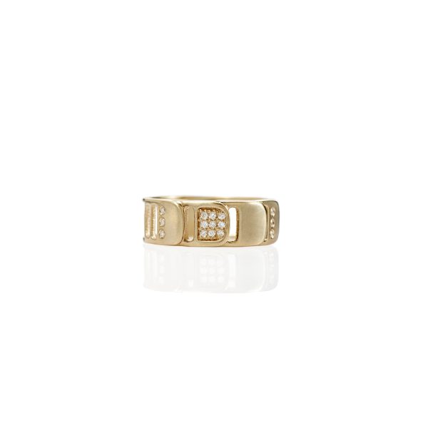 GOLD 14K “EVARNE” RING WITH 15 WHITE DIAMONDS 0