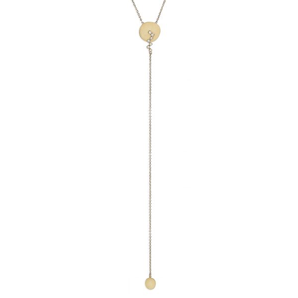 GOLD 14K “CHRYSOTHEMIS” NECKLACE WITH 7 WHITE DIAMONDS 0