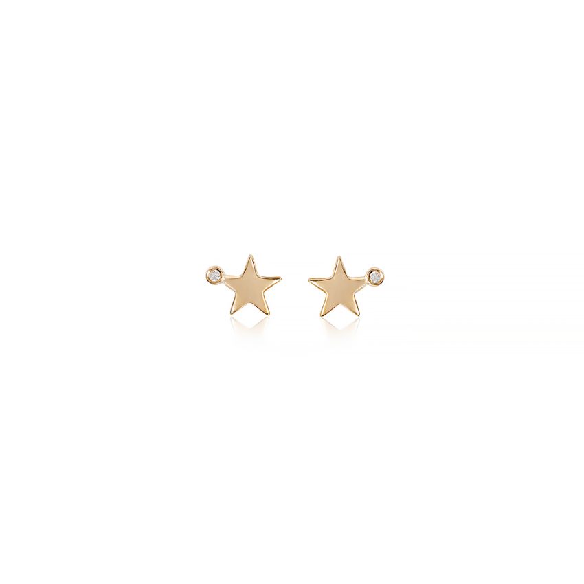 GOLD 14K "ASTERIA" EARRINGS WITH WHITE DIAMONDS 0