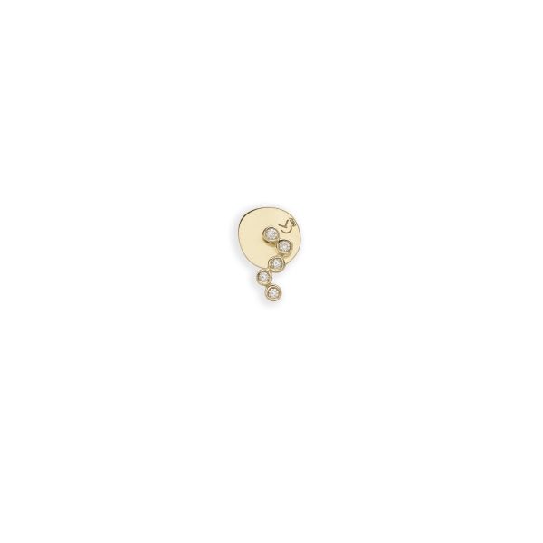 Gold 14K "ANAGENESIS" Earring With White Diamonds