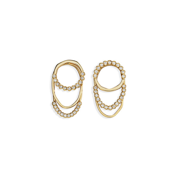 Gold 18K "EVANGELINE" White Diamond Earrings 0,22CTS