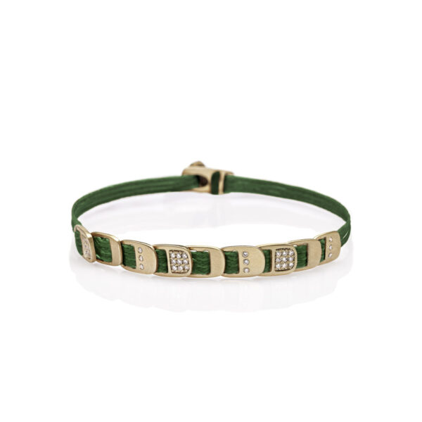 Gold 14K "CHROMOSOMES" Bracelet With White Diamonds 0,135CTS