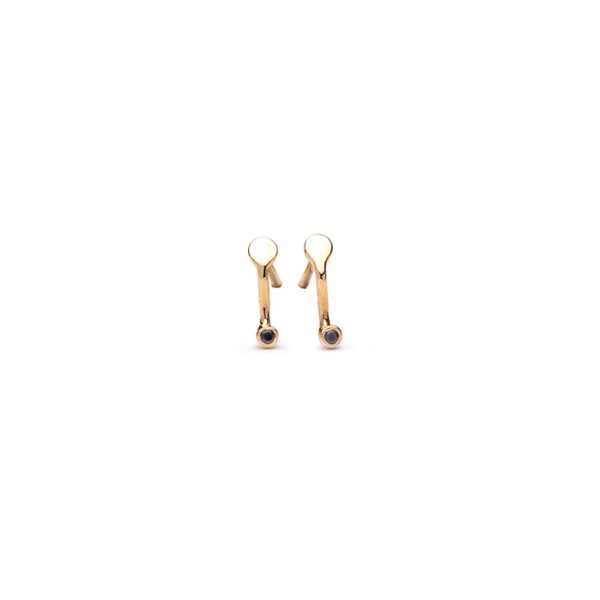 GOLD 14K "DIONE" EARRINGS WITH BLACK DIAMOND 0