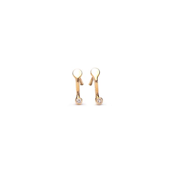 GOLD 14K "DIONE" EARRINGS WITH WHITE DIAMOND 0