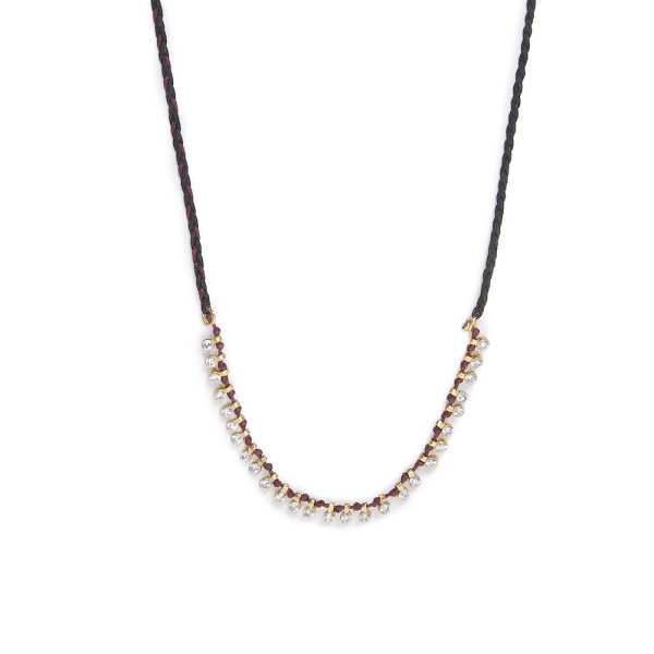 SILVER 925 "MOMENTUM" GOLD PLATED NECKLACE WITH ZIRCON