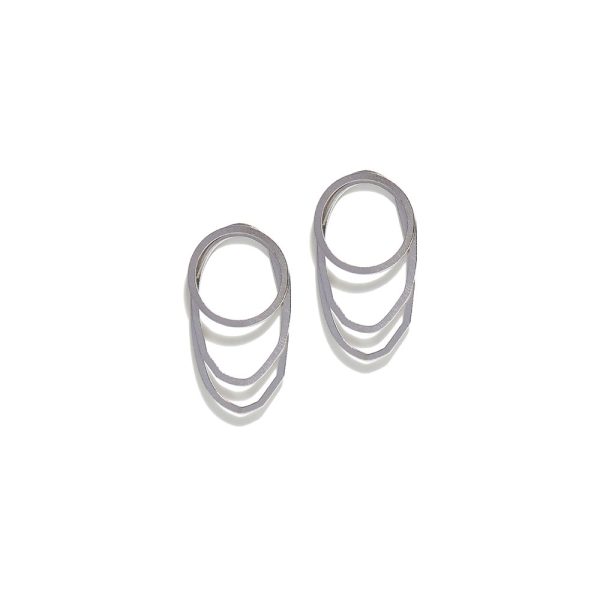 SILVER 925 "VOX"  WHITE PLATED EARRINGS