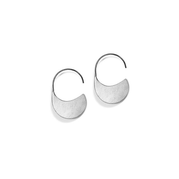SILVER 925 "LUNA" WHITE PLATED EARRINGS
