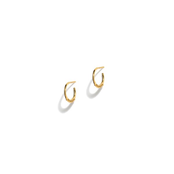 SILVER 925 "ALMA" SMALL GOLD PLATED EARRINGS