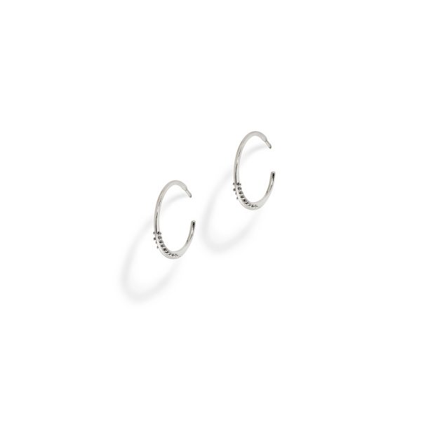 SILVER 925 "ALMA" SMALL WHITE PLATED EARRINGS