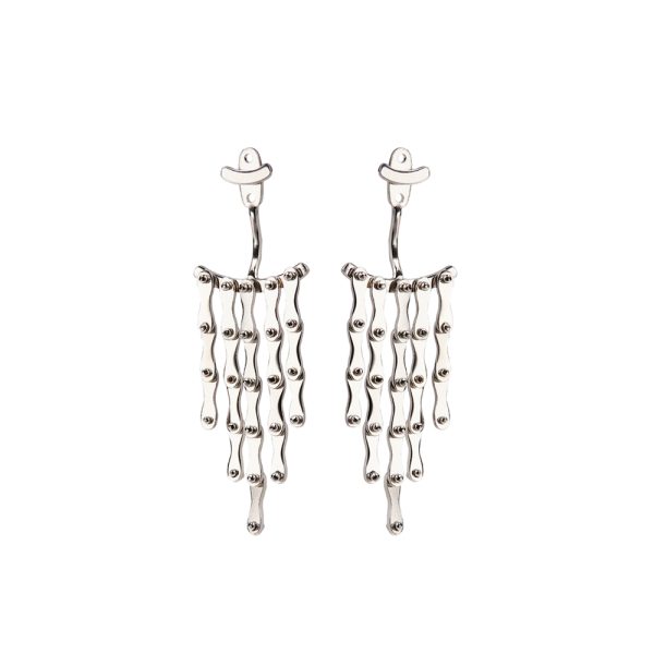 SILVER 925 "INFINITUM" WHITE PLATED EARRINGS
