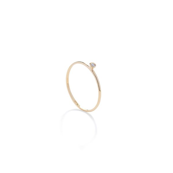 Gold 14K "OLIVIA" Ring With White Diamond