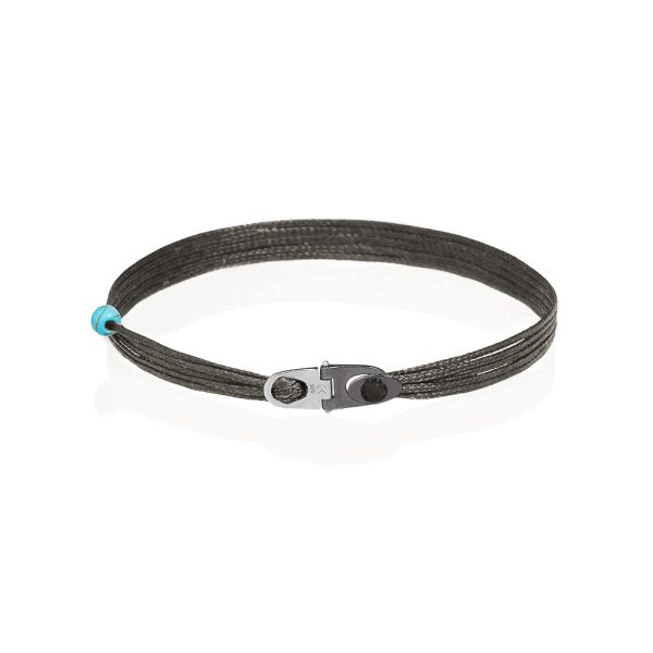 Silver 925 "LUCIA" White And Black Plated  Bracelet