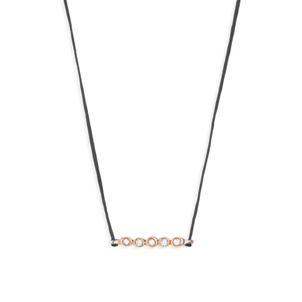 Gold 14K “DODONE” Necklace With White Diamonds 0,075CTS