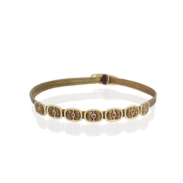 Gold 14K "EUNICE" Bracelet With Ruby Brilliant Cut 0,07CTS