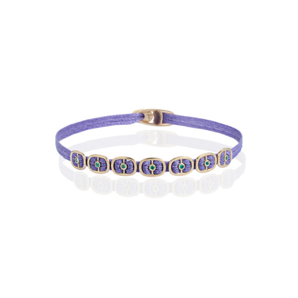 Gold 14K "EUNICE" Bracelet With Emerald Brilliant Cut 0,07CTS
