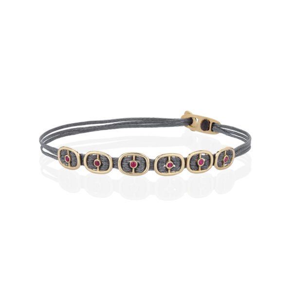 Gold 14K "LIVIA" Bracelet With Ruby Brilliant Cut 0,06CTS