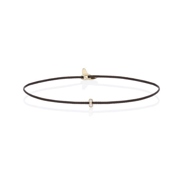 Gold 14K "SINTHESIS" Bracelet With One Two Set Diamond 0,02CTS