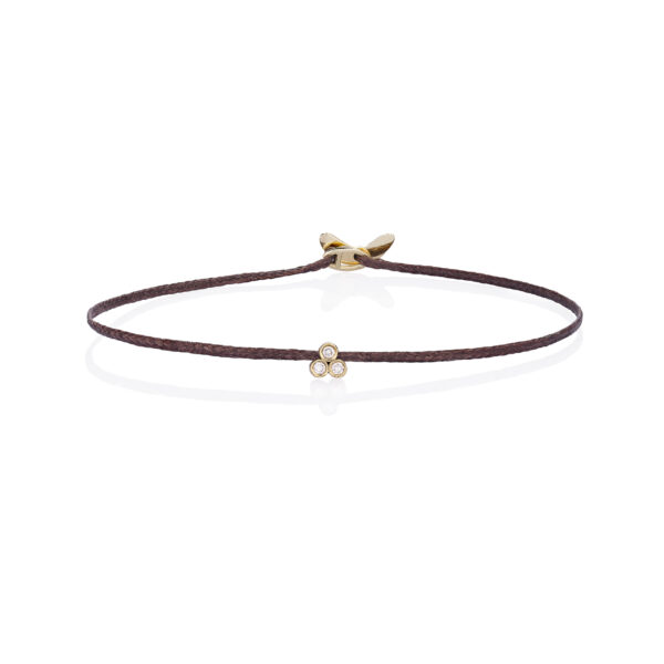 Gold 14K "SINTHESIS" Bracelet With One Two Set Diamond 0,03CTS