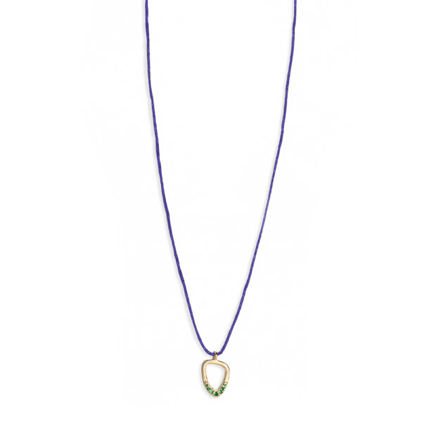 Gold 14K "LIRIOPE" Necklace With 7 Emerald Brilliant 0,066CTS