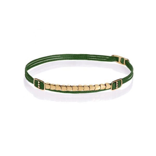 Gold 14K “BIOS” Bracelet With White Brilliant Cut 0,17CTS