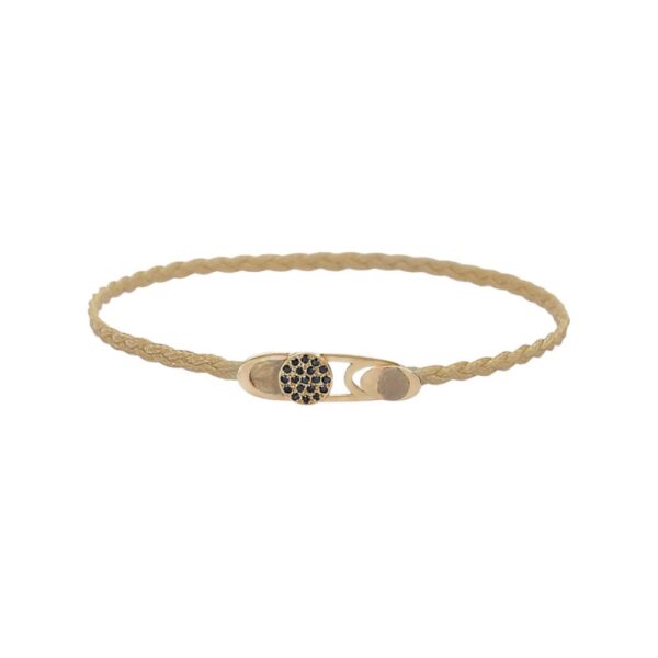 Gold 14K “IDAEA” Bracelet With 19 Black Diamonds 0,13CTS