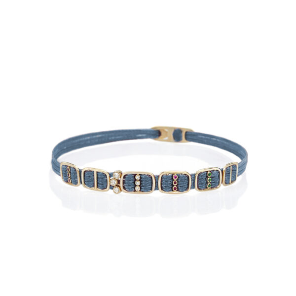 Gold 14K "CLAUDETTE" Bracelet With Multicolor Diamonds