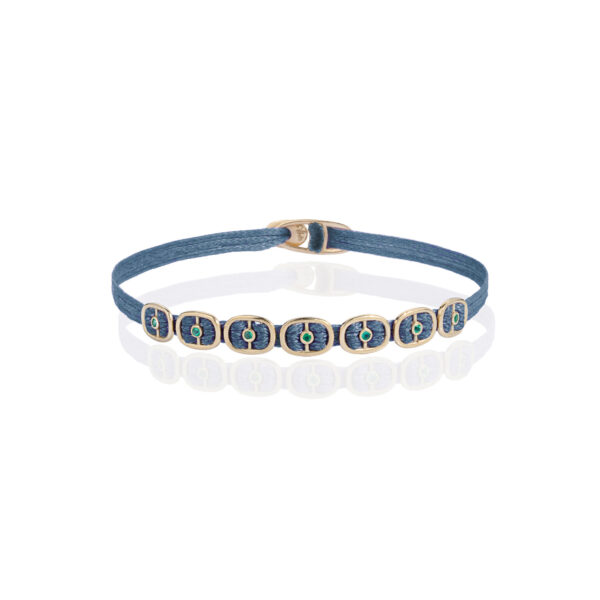 Gold 14K "EUNICE" Bracelet With Emerald Brilliant Cut 0,07CTS