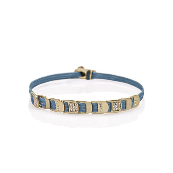 Gold 14K "CHROMOSOMES" Bracelet With White Diamonds 0,135CTS