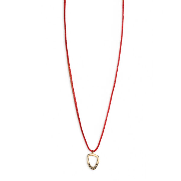 Gold 14K "LIRIOPE" Necklace With 7 Black Diamonds 0,066CTS